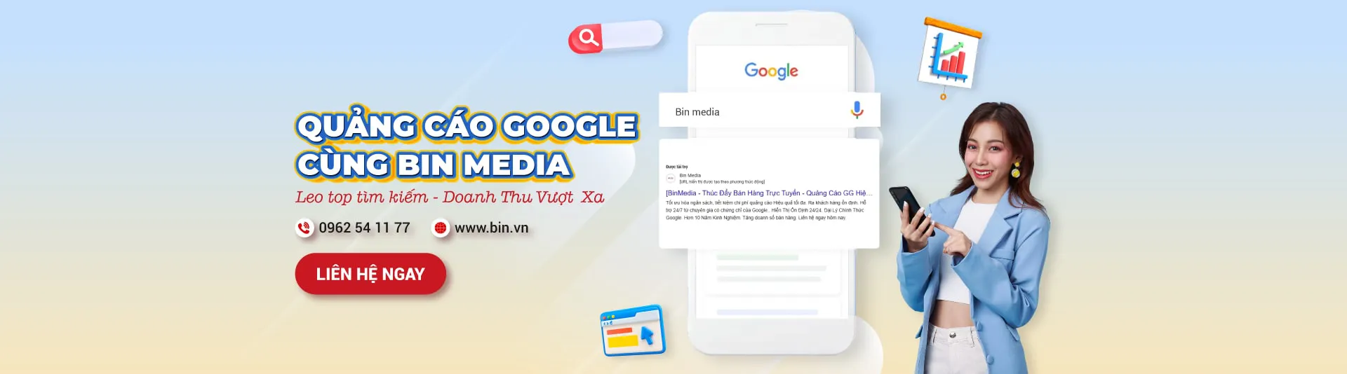 Khởi tạo quảng cáo Google cùng BIN Media